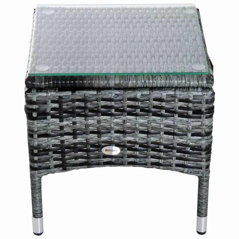 200CM LONG RECLINING SUN LOUNGER SET WITH CUSHIONS AND TABLE