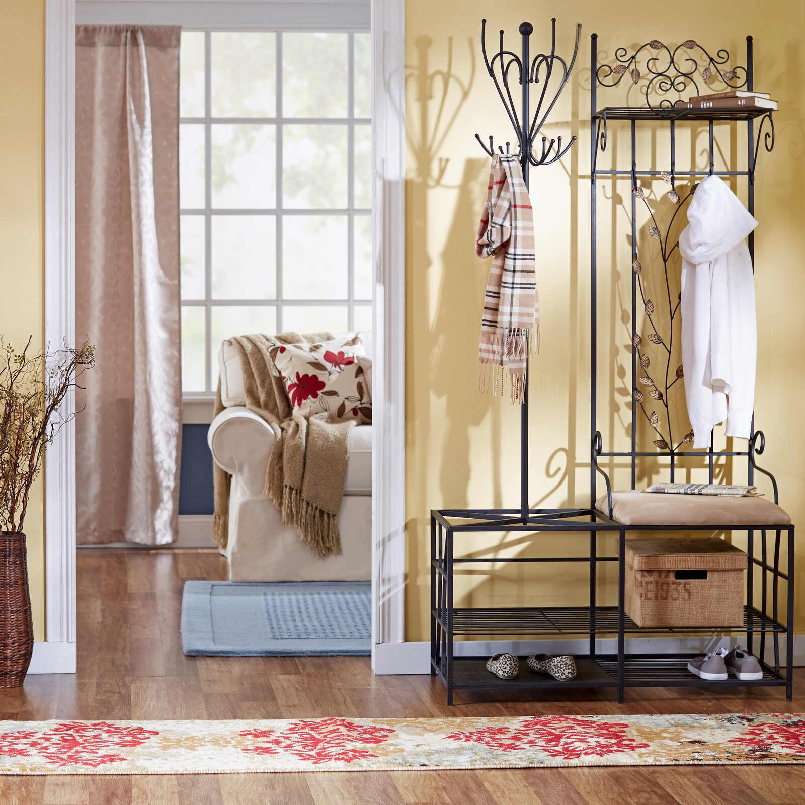 【Furniture】Clift 36.25'' Wide Hall Tree with Shoe Storage