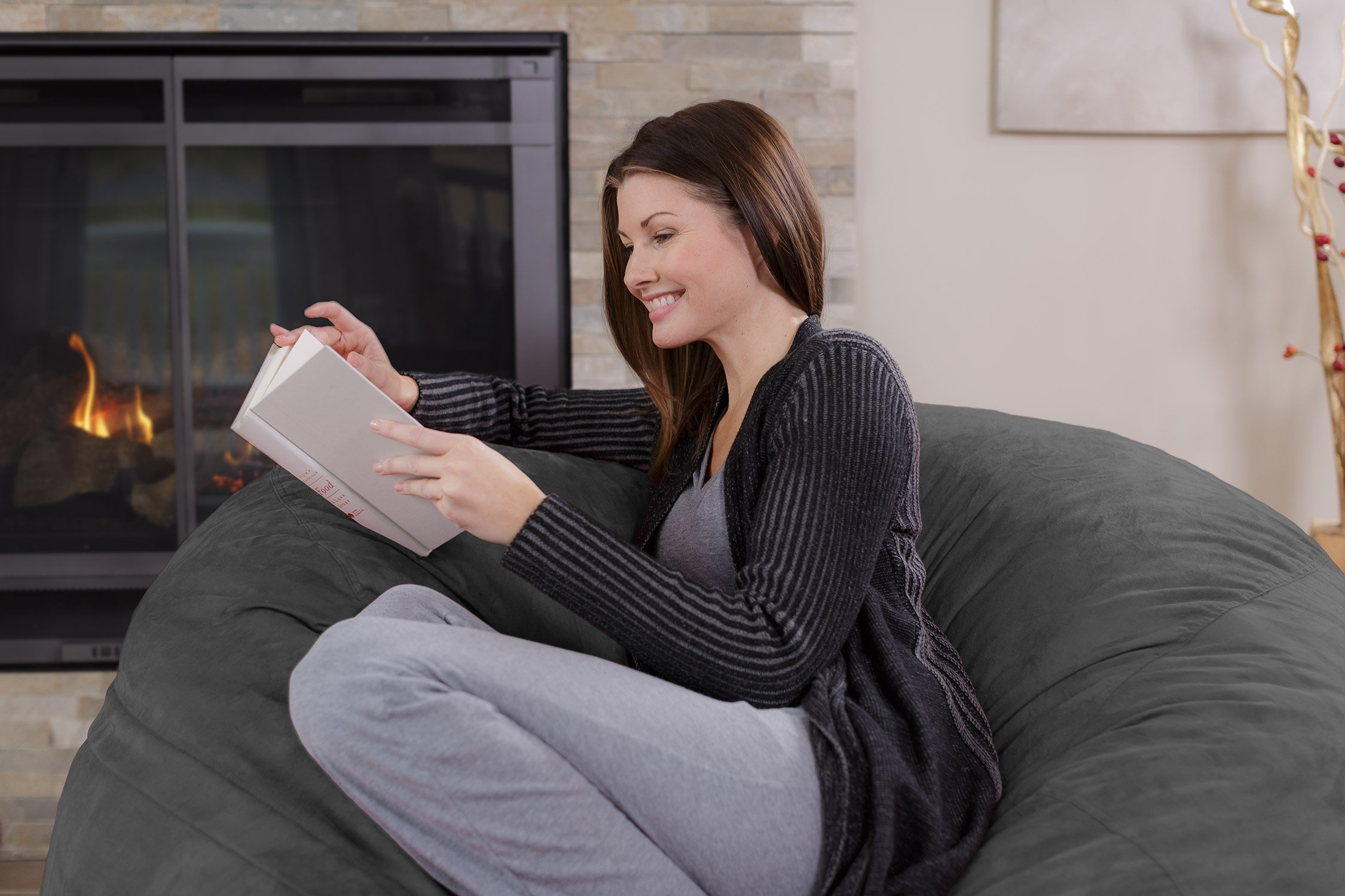 【Furniture】Giant 5' Memory Foam Furniture Bean Bag - Big Sofa with Soft Micro Fiber Cover