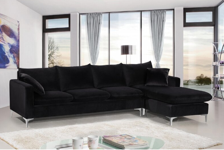 Adedapo 110″ Wide Velvet Reversible Sofa & Chaise