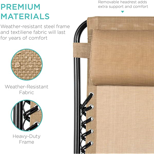 Best Choice Products Set of 2 Adjustable Steel Mesh Zero Gravity Lounge Chair Recliners w/Pillows and Cup Holder Trays - Burgundy