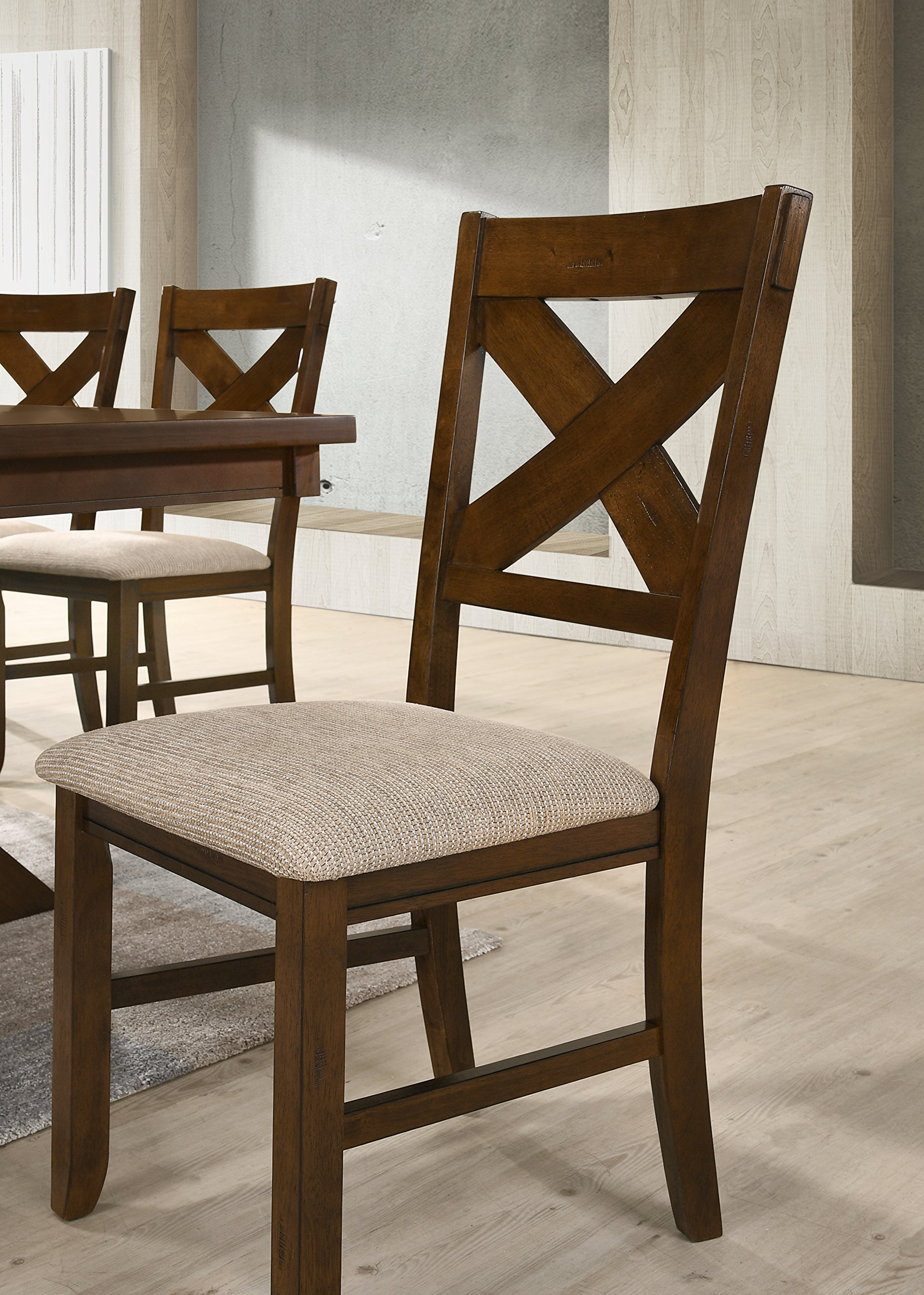 【Furniture】9-Piece Solid Wood Dining Set with Table & 8 Chairs
