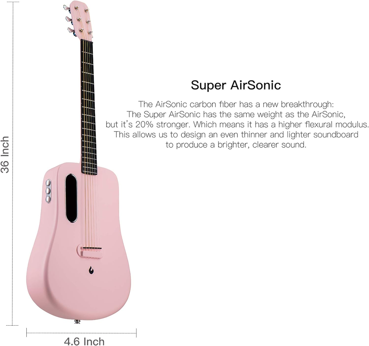 LAVA ME 2 Carbon Fiber Guitar 36 Electric Travel Guitar with Pack Plectrum & Charging Cable