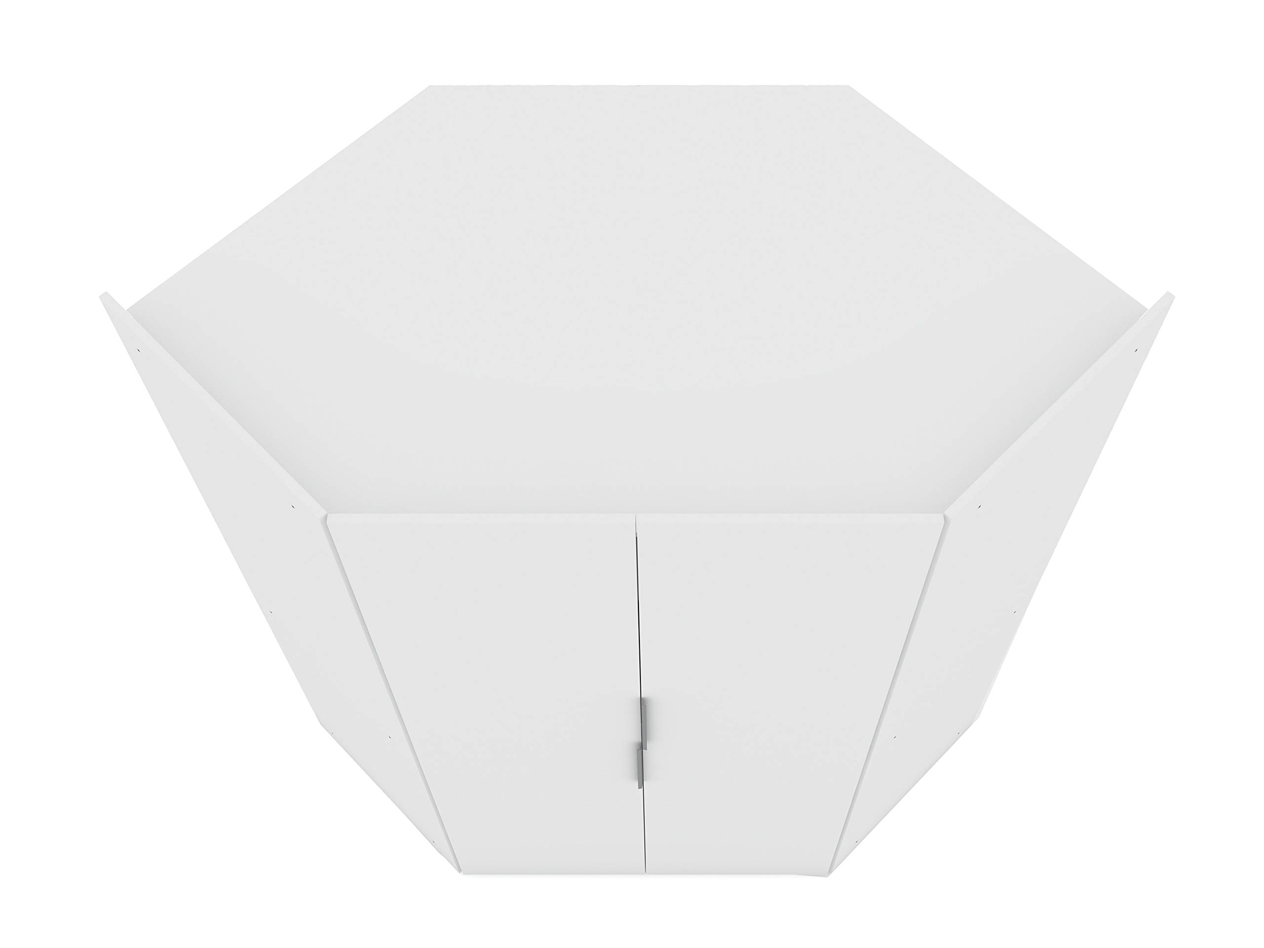 【Furniture】Rockefeller Ultra Modern 2 Door Open Corner Bedroom Closet with Hanging Rods, 65.91