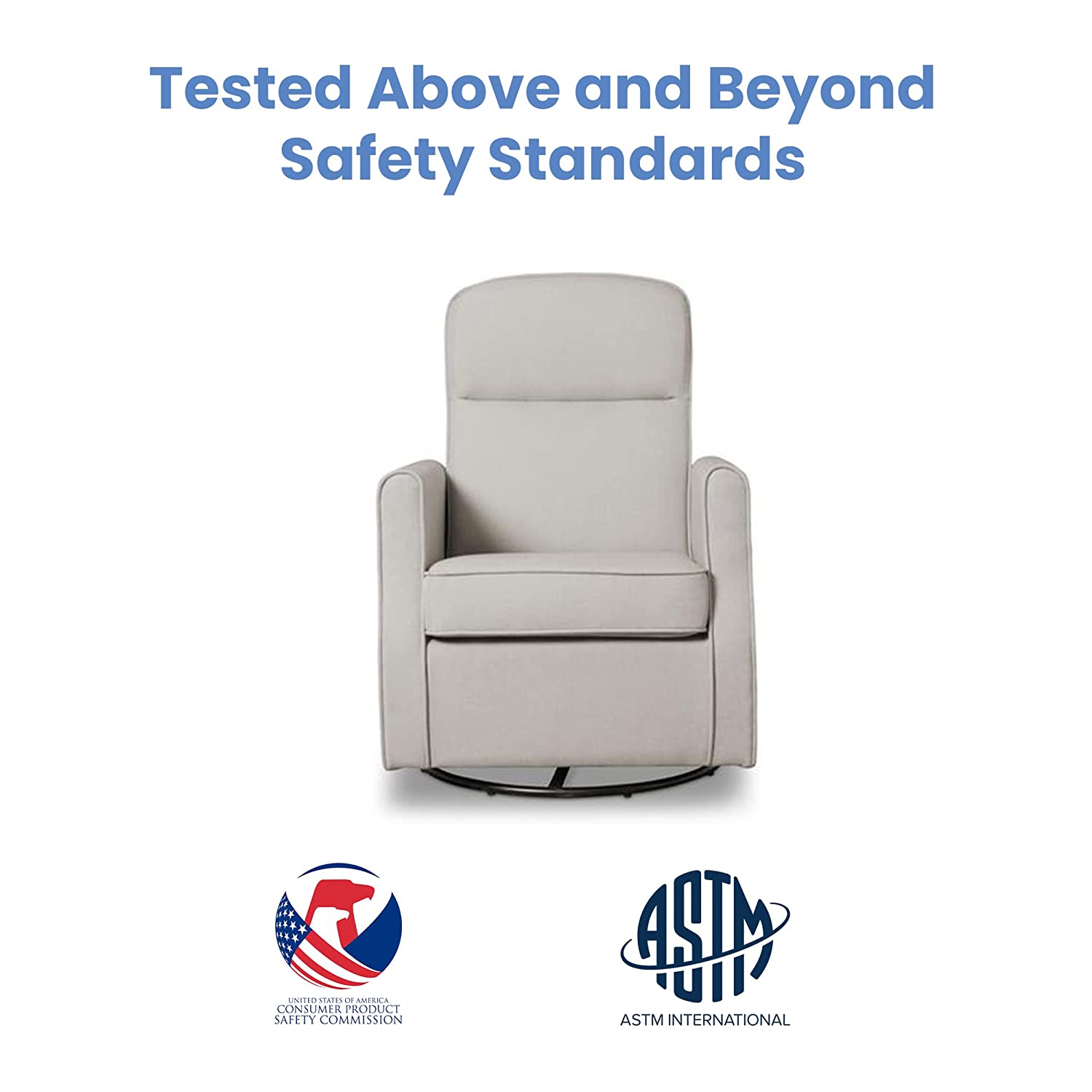 Delta Children Blair Slim Nursery Glider Swivel Rocker Chair, Taupe , 26.5x31.5x 36 Inch (Pack of 1)