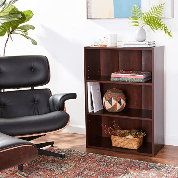 Sauder Beginnings 3-Shelf Bookcase, Brook Cherry finish