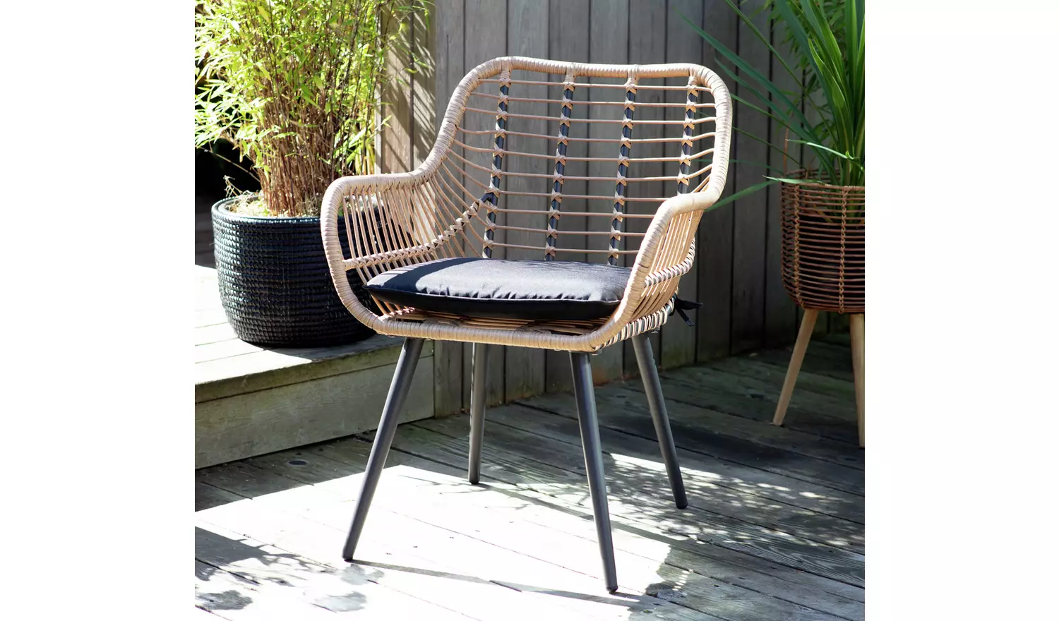 Habitat 4 Seater Bamboo Effect Garden Sofa Set