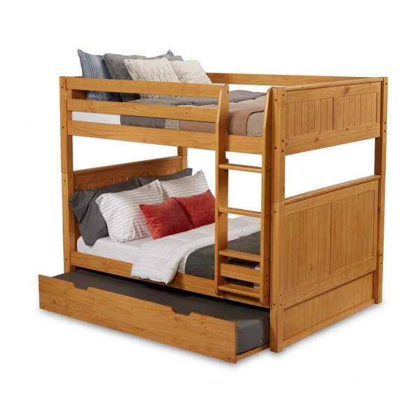 【BS】Stig Full Over Full Solid Wood Standard Bunk Bed with Trundle by Harriet Bee